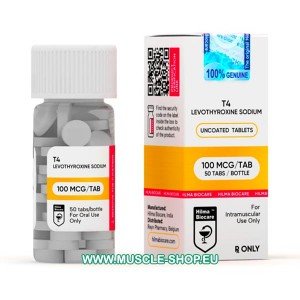 T4-Levothyroxine sodium 50 x 100mcg tablet Hilma Biocare